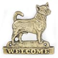 Miniatyrbillede 1 af 4: Korthåret Chihuahua - dørplade med hund, velkomstplade af messing, unikt skilt med inskriptionen Welcome by Art-Dog