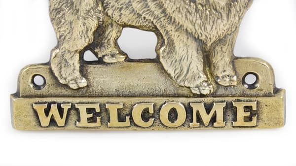 Chow Chow - dørplade med hund, velkomstplade af messing, unikt skilt med inskriptionen Welcome by Art-Dog