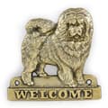Miniatyrbillede 1 af 4: Chow Chow - dørplade med hund, velkomstplade af messing, unikt skilt med inskriptionen Welcome by Art-Dog