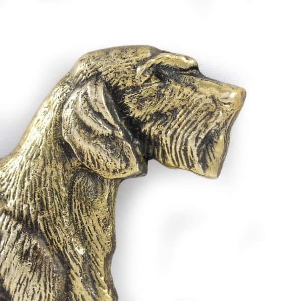 Karvakarvainen mäyräkoira - ovilevy koiralla, messinki tervetuliaistaulu, ainutlaatuinen kyltti, jossa kirjoitus Welcome by Art-Dog