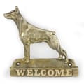 Miniatyrbillede 1 af 4: Doberman, Dobermann - dørplade med hund, velkomstplade af messing, unikt skilt med inskriptionen Welcome by Art-Dog
