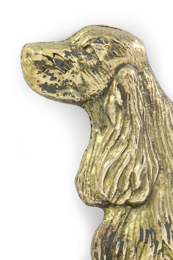 Englantilainen cockerspanieli - ovilevy koiralla, messinkinen tervetuliaislaatta, ainutlaatuinen kyltti, jossa on merkintä Welcome by Art-Dog
