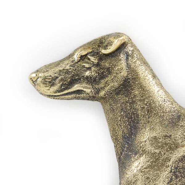 Korthåret foxterrier - dørplade med hund, velkomstplade af messing, unikt skilt med inskriptionen Welcome by Art-Dog