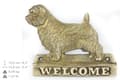 Pikkukuva 4 / 4: Norfolkinterrieri - ovilautanen koiralla, messinkinen tervetuliaiskyltti, ainutlaatuinen kyltti, jossa on merkintä Welcome by Art-Dog
