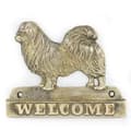Pikkukuva 1 / 4: Tiibetinspanieli, tiibetinspanieli - ovilevy koiralla, messinkinen tervetuliaiskyltti, ainutlaatuinen kyltti, jossa on merkintä Welcome by Art-Dog