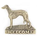 Pikkukuva 1 / 4: Whippet, Englanninvinttikoira - ovilevy koiralla, messinkinen tervetuliaiskyltti, ainutlaatuinen kyltti, jossa on merkintä Welcome by Art-Dog