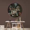 Miniatyrbillede 4 af 6: Kunst til hjemmet - Vægcirkel - Dora blomster - 100 cm i diameter