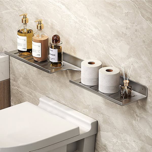 Elegant badrumshylla över kranen i stål – 78 cm