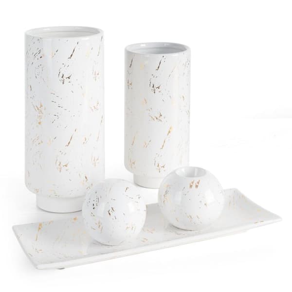 DEKORATIV VASE ARIELA FI 12 X 25 CM HVID