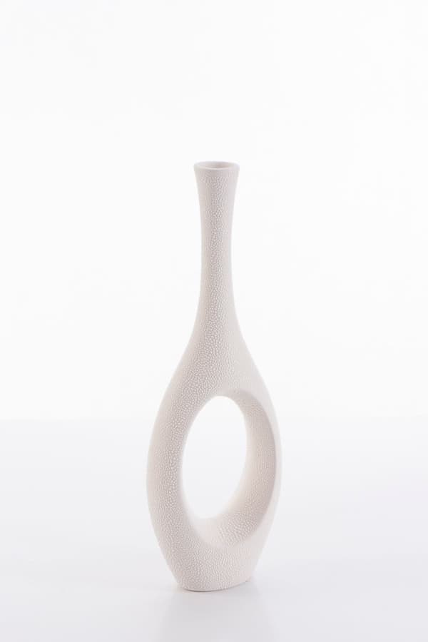 DEKORATIV VASE RISO 12 X 6 X 36 CM CREME