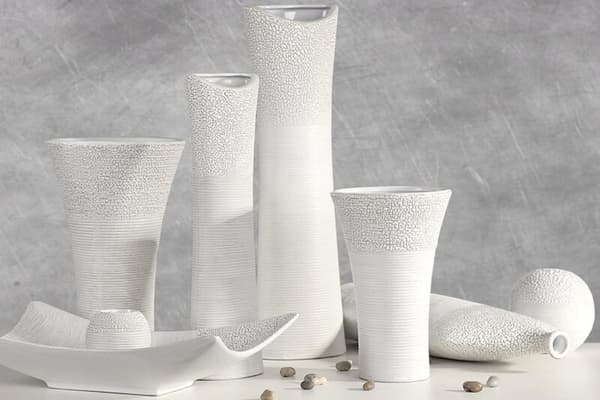 DEKORATIV VASE RISO 11 X 7 X 40 CM CREME