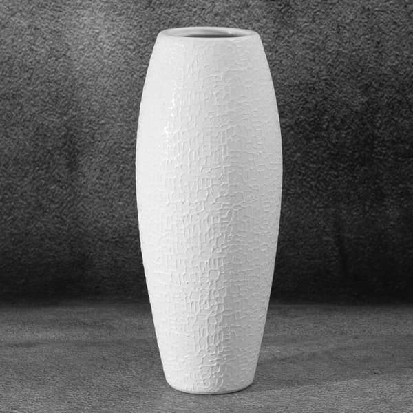 DEKORATIV VAS RISO FI 12 X 30 CM VIT