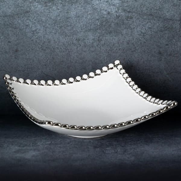 DEKORATIV SKÅL ELORA (01) 23 X 23 X 7 CM HVID