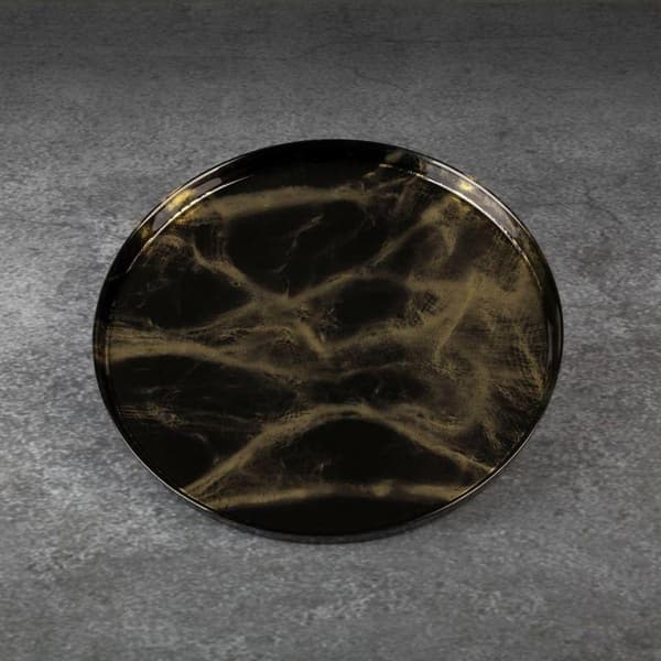 DEKORATIV GLAS PLADE ADA (02) FI 28 X 2 CM SORT