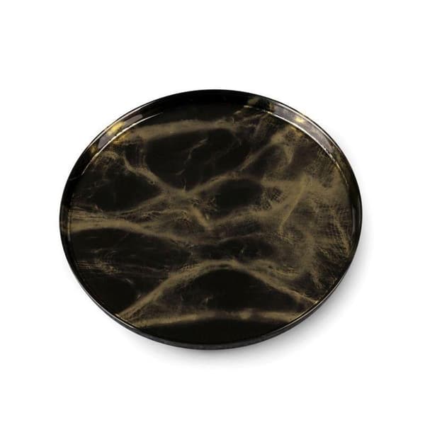 DEKORATIV GLAS PLADE ADA (02) FI 28 X 2 CM SORT