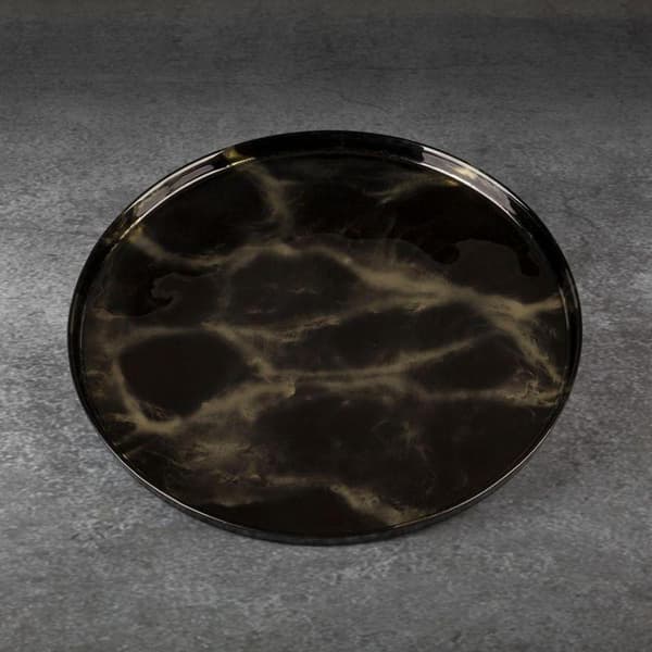 DEKORATIV PLATTA I GLAS ADA (03) FI 33 X 2 CM SVART