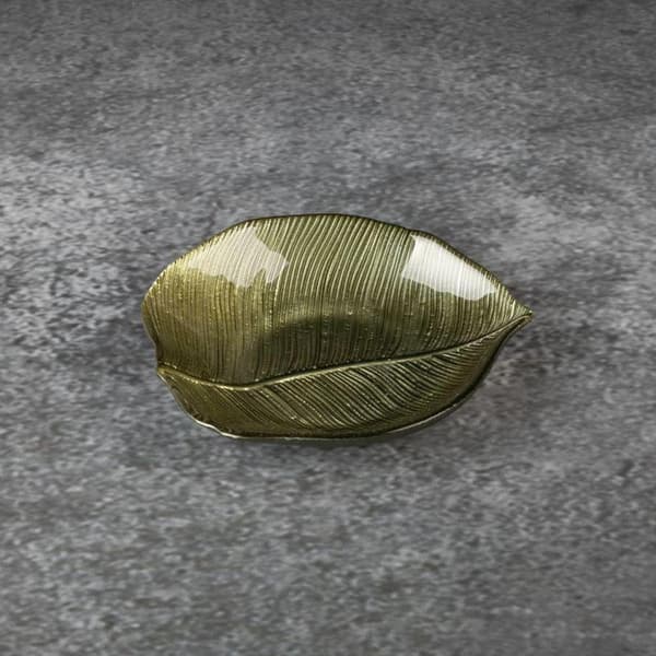 DEKORATIV GLASSKÅL ERIKA (01) 15 X 13 X 3 CM GRØN