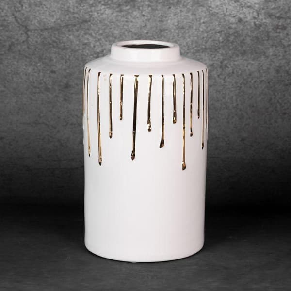 DEKORATIV VASE LUIS (03) FI 15 X 25 CM HVID