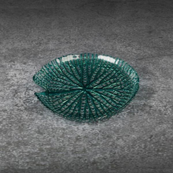 DEKORATIV GLASPLADE MELA (01) FI 19 X 3 CM TURKIS