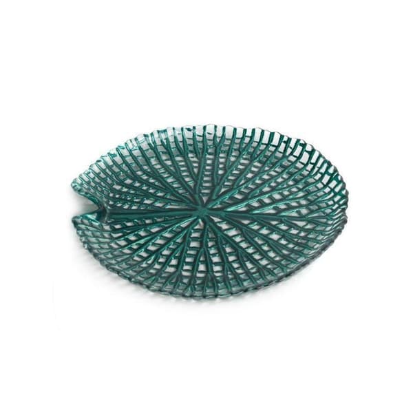 DEKORATIV GLASPLADE MELA (01) FI 19 X 3 CM TURKIS