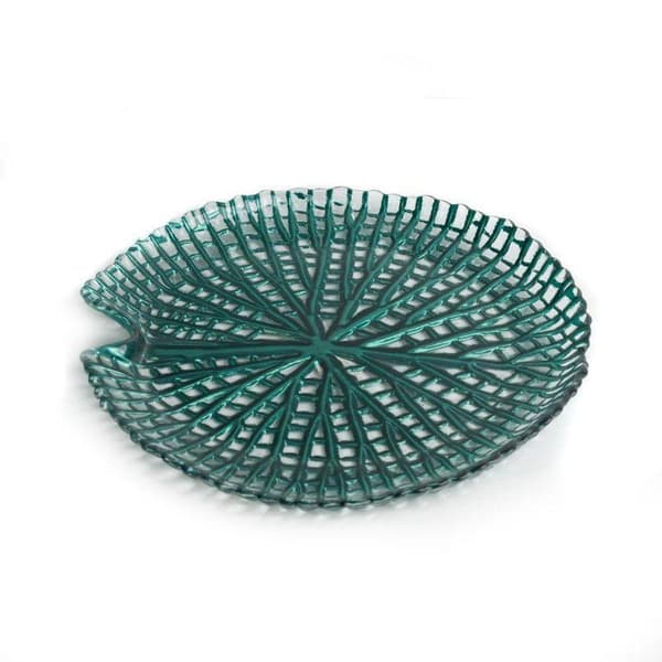 DEKORATIV GLASPLADE MELA (02) FI 24 X 3 CM TURKIS