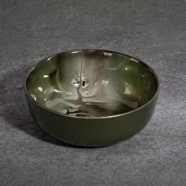 DEKORATIV GLASSKÅL SABA (01) FI 16 X 6 CM GRØN