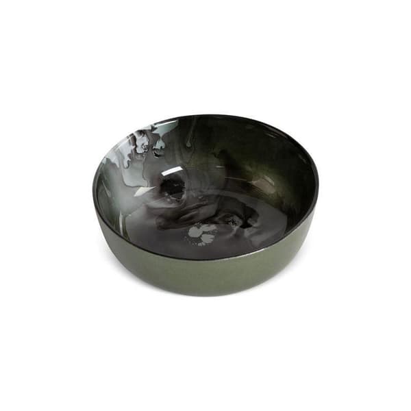 DEKORATIV GLASSKÅL SABA (01) FI 16 X 6 CM GRØN