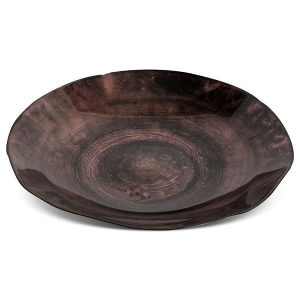 DEKORATIV GLAS PLADE PATI (05) FI 38 X 7 CM BRUN