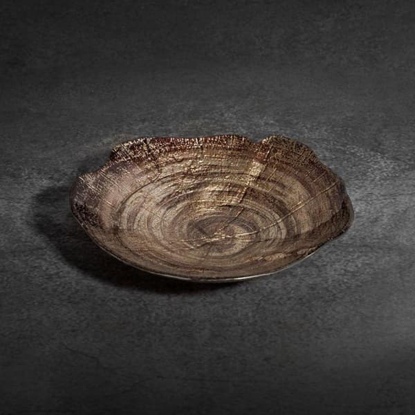 DEKORATIV GLASSKÅL PARI (01) FI 21 X 4 CM BRUN