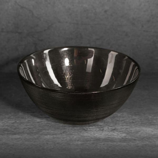 DEKORATIV GLASSKÅL LEA (01) FI 15 X 7 CM SVART