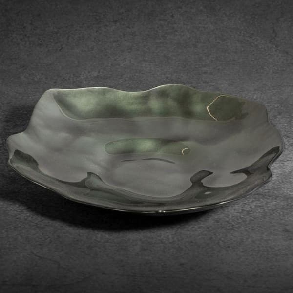 DEKORATIV GLASSKÅL NIKOL 30 X 28 X 5 CM GRØN