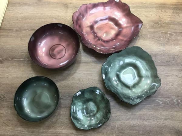 DEKORATIV GLASSKÅL NIKOL 30 X 28 X 5 CM GRØN