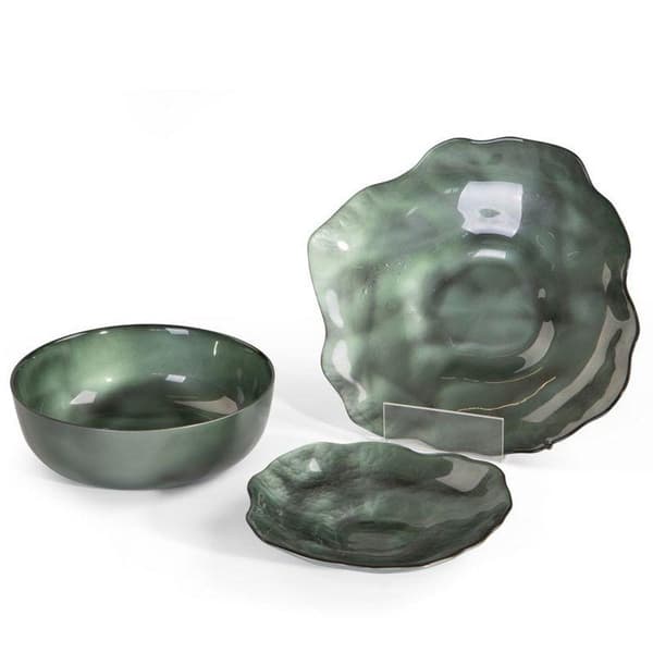 DEKORATIV GLASSKÅL NIKOL 30 X 28 X 5 CM GRØN