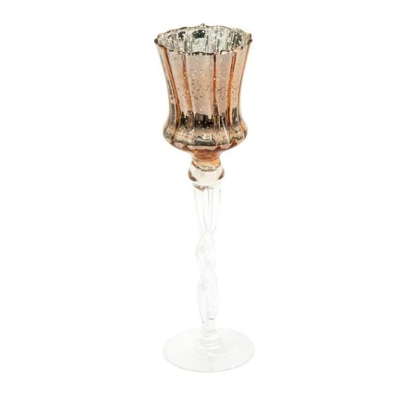 DEKORATIV GLAS lysestage CLARE FI 10 X 35 CM GULD
