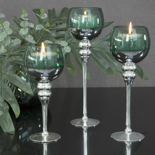 DEKORATIV LJUSHÅLLARE CLOE FI GLAS 12 X 30 CM VIT