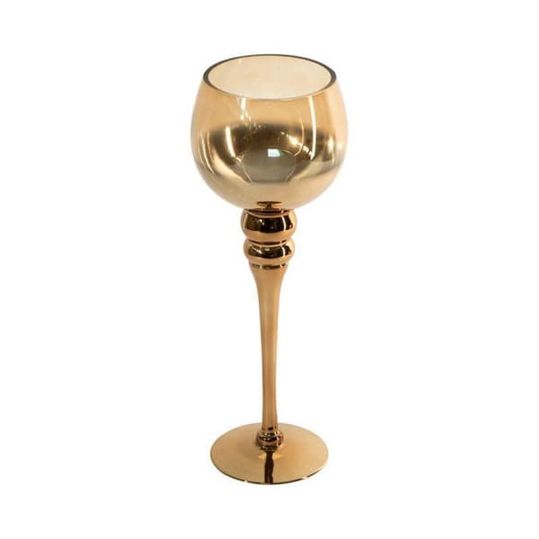 DEKORATIV GLAS LYSEHOLDER CLOE FI 12 X 35 CM GULD