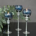 Miniatyrbillede 3 af 3: DEKORATIV GLAS LYSEHOLDER CLOE FI 12 X 35 CM HVID
