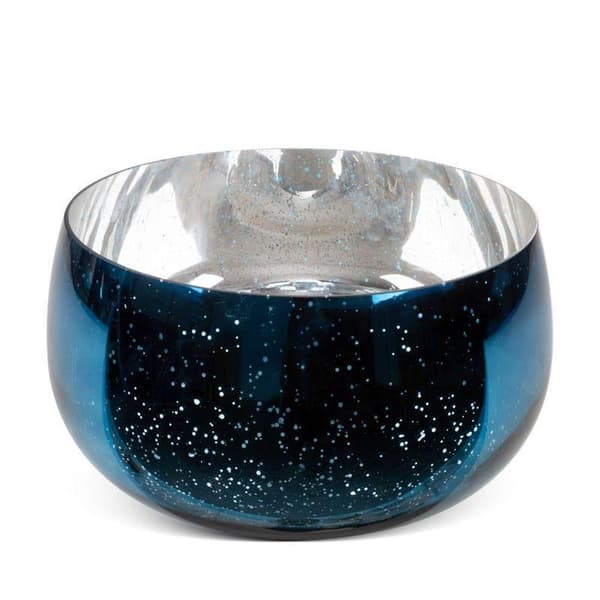 DEKORATIV GLASSKÅL MOLLY FI 28 X 18 CM MØRKEBLÅ