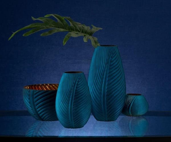 DEKORATIV GLASSKÅL NADIA2 (01) FI 24 X 16 CM BLÅ