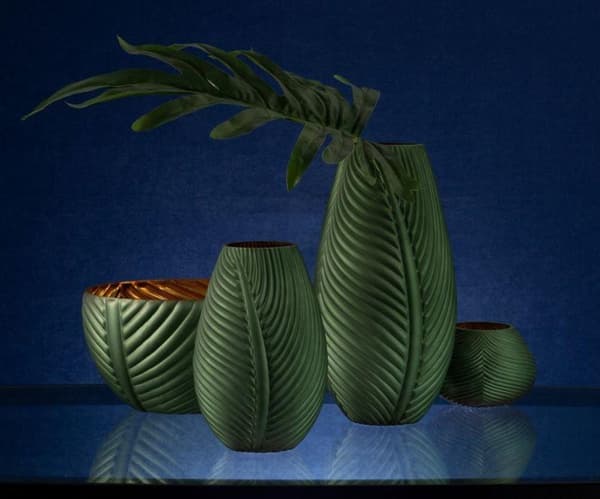 DEKORATIV GLASSKÅL NADIA1 (03) FI 22 X 8 CM GRØN