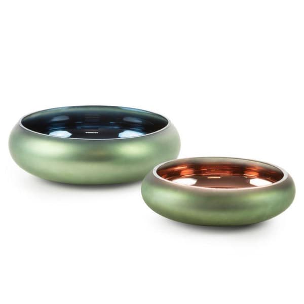 DEKORATIV GLASSKÅL NADIA1 (03) FI 22 X 8 CM GRØN