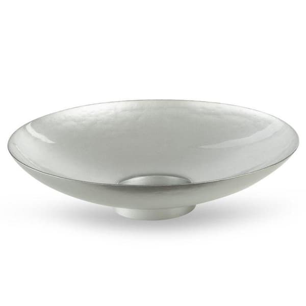 DEKORATIV GLASSKÅL KALA FI 35 X 9 CM SØLV