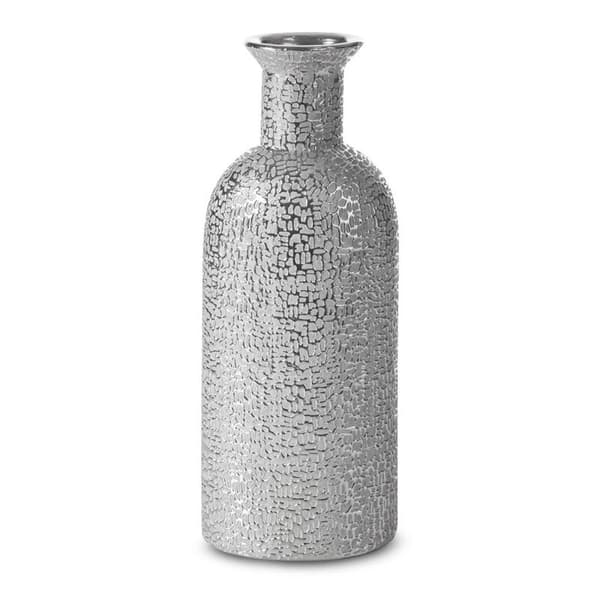 DEKORATIV VAS RISO 16 X 11 X 40 CM SILVER