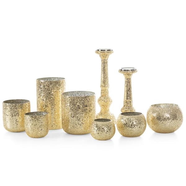 DEKORATIVT GLAS MELIA (02) FI 18 X 14 CM GULD