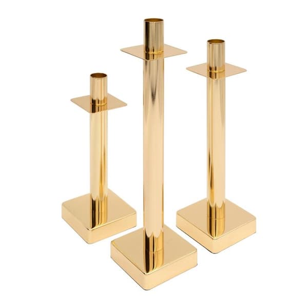 DEKORATIV LJUSSTAKE LORI 8 X 8 X 31 CM GULD