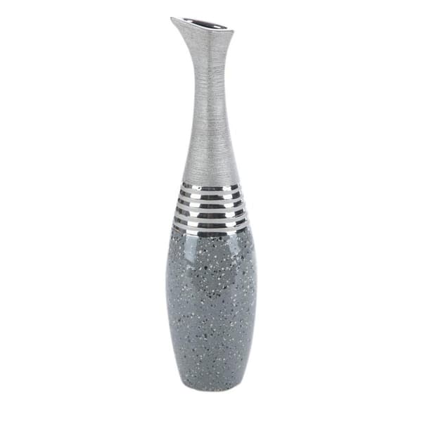 DEKORATIV VAS NELI (16) FI 15 X 60 CM SILVER