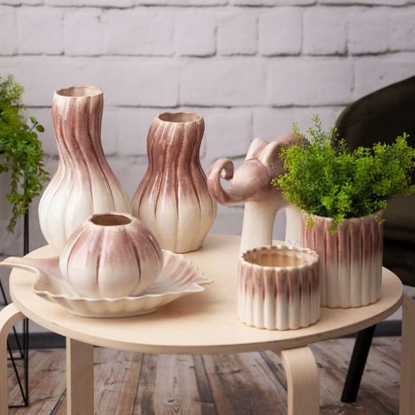 DEKORATIV VASE EVITA (01) FI 16 X 25 CM CREME