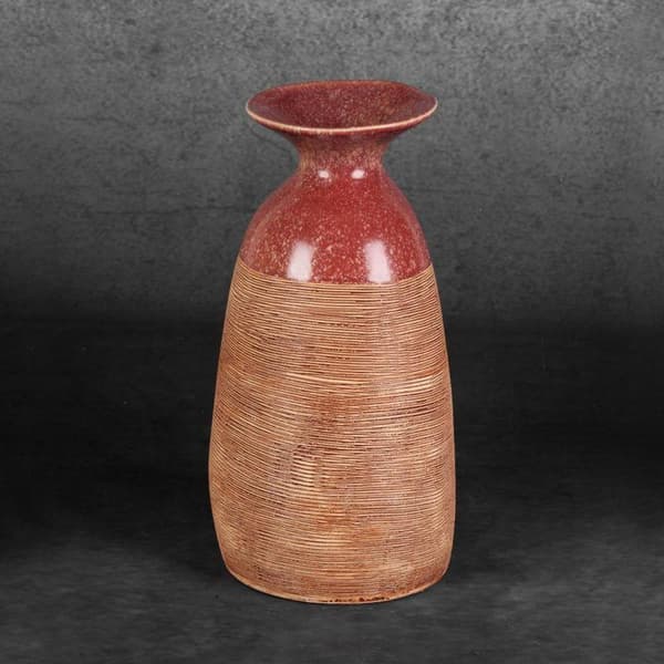 DEKORATIV VASE ELDA (03) 17 X 16 X 31 CM RØD