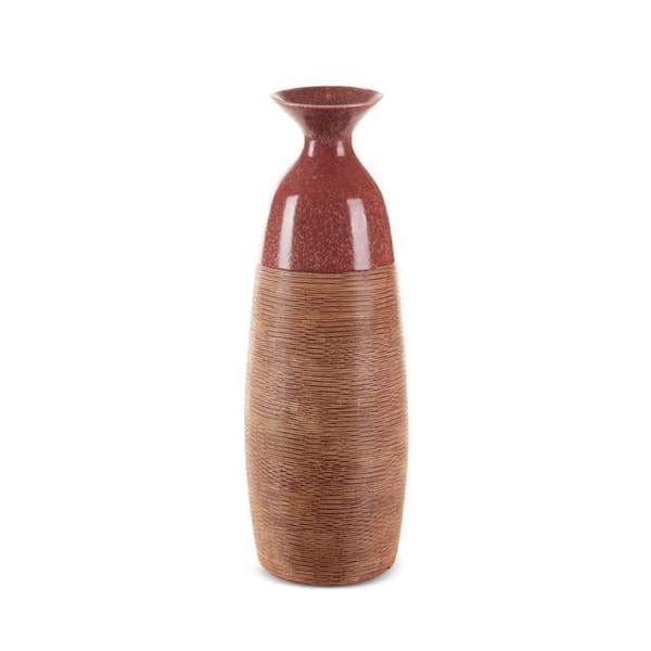 DEKORATIV VAS ELDA (04) 18 X 17 X 51 CM RÖD