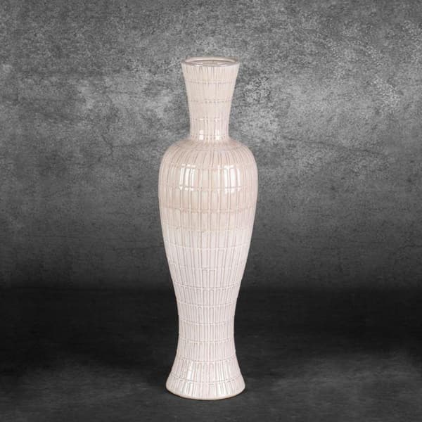 DEKORATIV VASE EDNA (01) FI 16 X 48 CM CREME